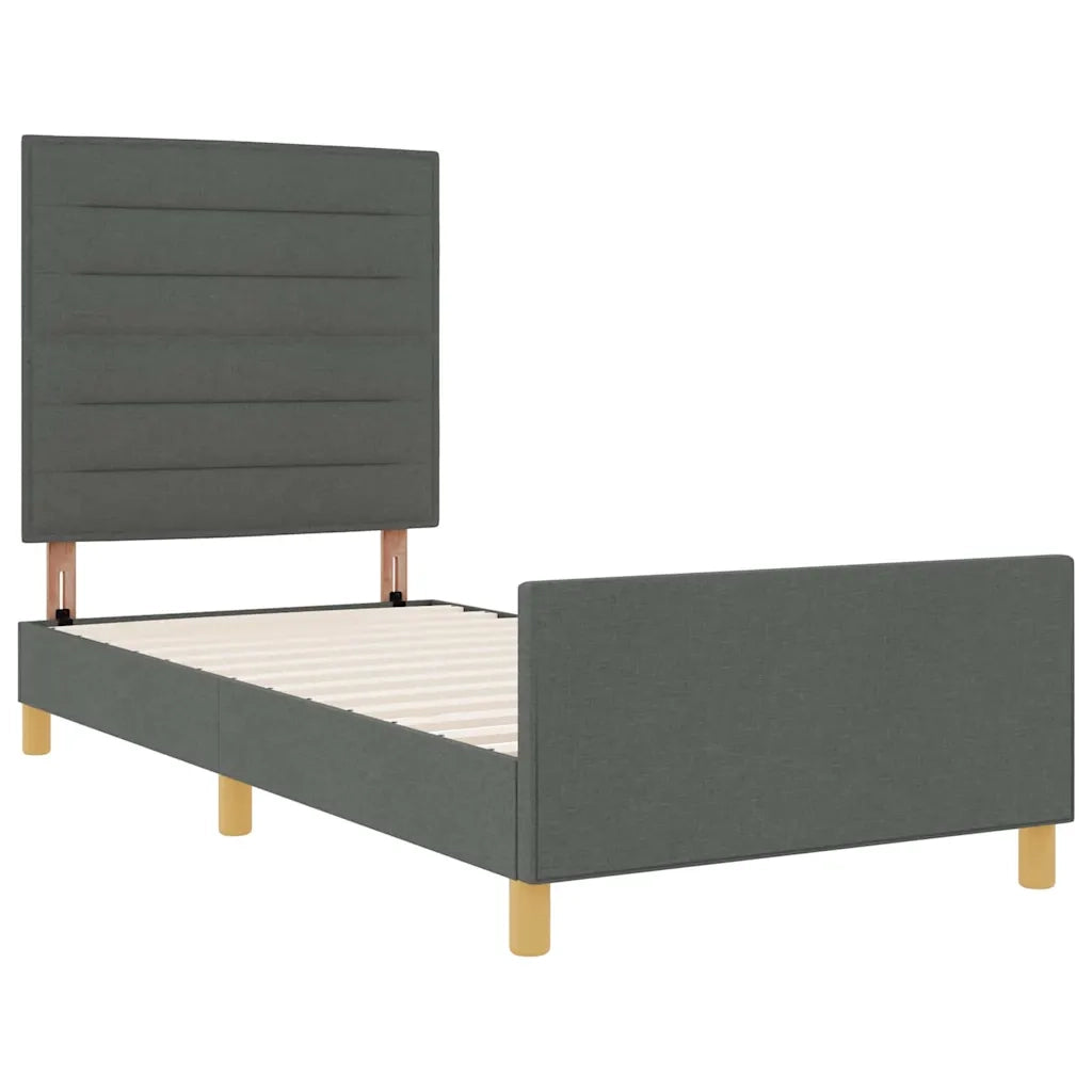 Struttura del letto Grigio scuro 100 x 200 cm Tessuto 3344628