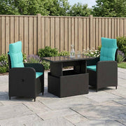 Set da pranzo per esterni 3 pz polyrattan 3422404