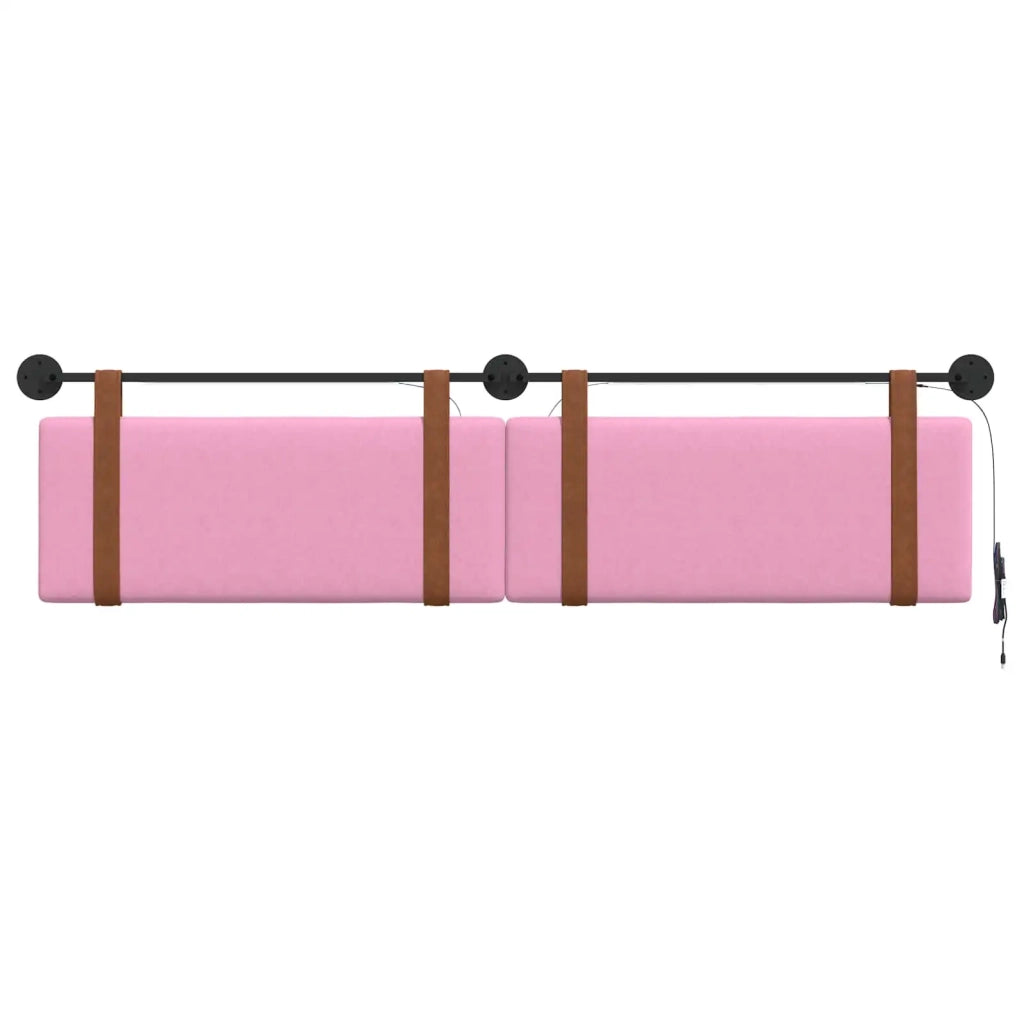 Testiera sospesa Con luce LED Rosa PU Antico 3424054