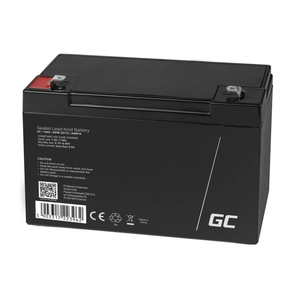 Batteria UPS al piombo sigillata Green Cell AGM16 (VRLA) 6 V 10 Ah