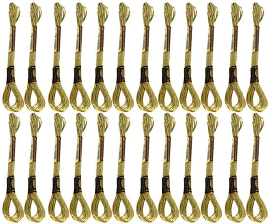 Borduurgaren 24 pezzi - Glanzante Poliestere - Solido e Duraturo - Adatto per cucire e ricamare - Adatto per laboratori di cucito per bambini - Filo metallico lucido - Filo per cucire