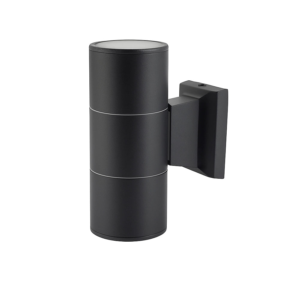 Applique da Esterno IP65 in Alluminio per Lampadina GU10 (non incluse) – Doppio Fascio di Luce Up & Down – Design Moderno da Parete per Giardino, Terrazzo, Balcone Color: Nero