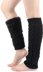 Due pair di calzettoni artigianali per gambe da donna, perfetti per essere combinati con stivali gotici lolita, e anche adatti come accessorio per balletto, yoga e pattinaggio artistico. 40*12 cm, Nero