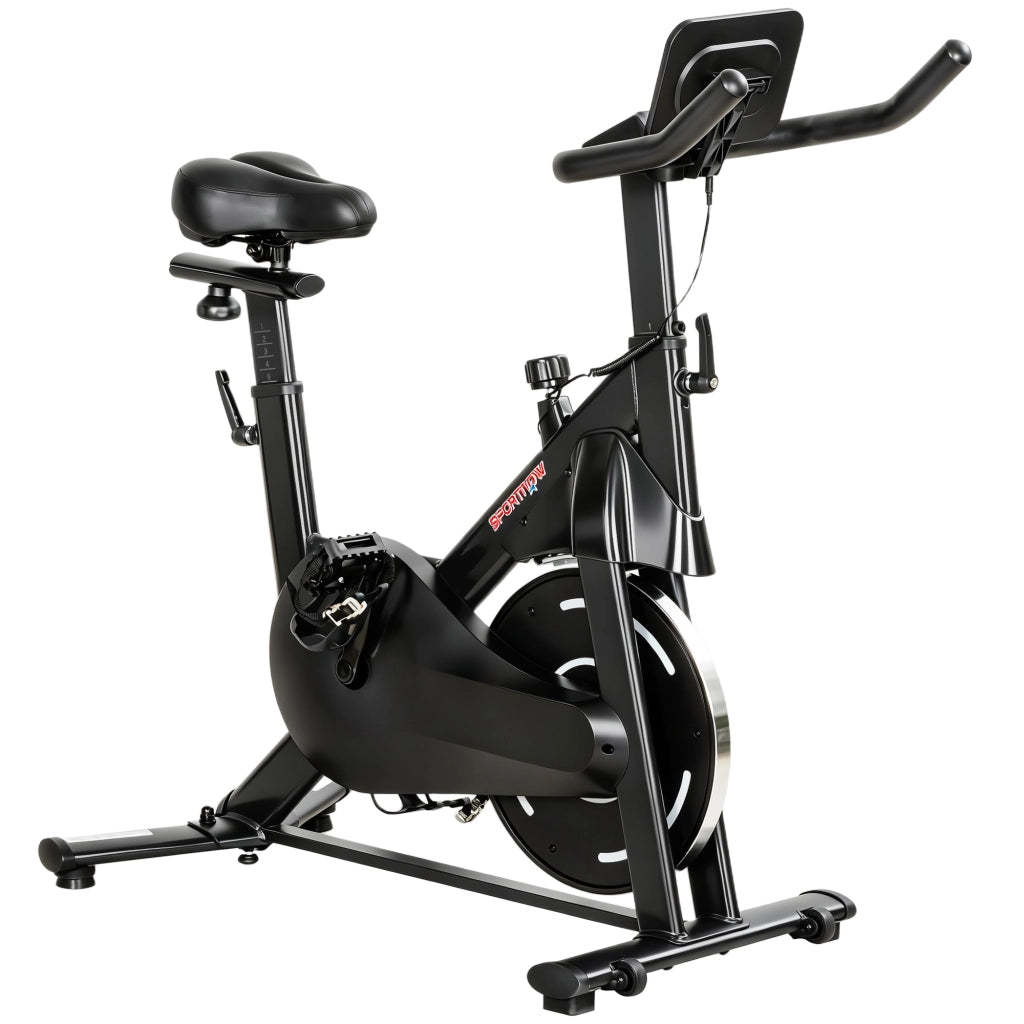 Cyclette Magnetica Regolabile 103x49x98-112 cm con Display LCD e Supporto per Tablet in Acciaio e ABS Nero