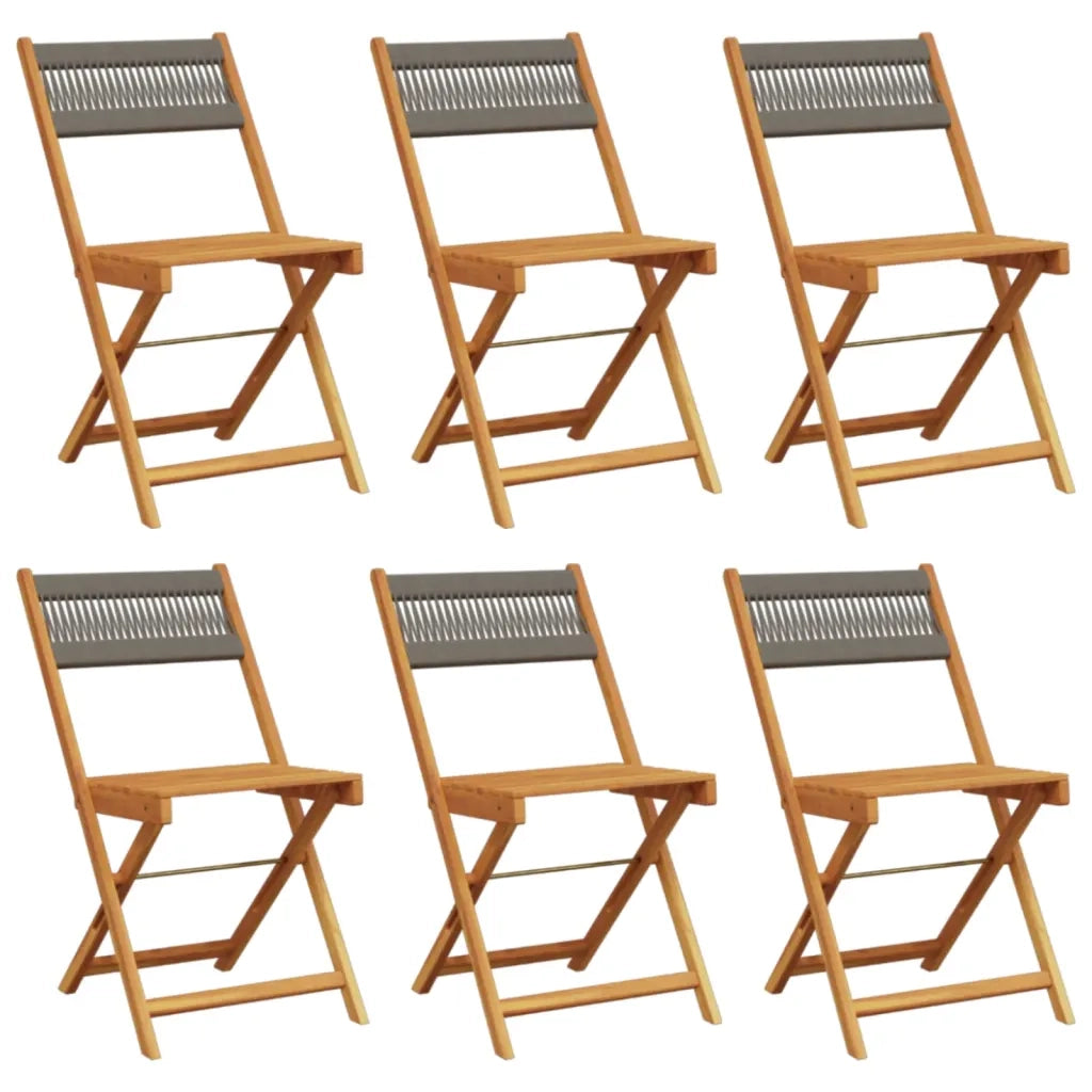 Sedie da Giardino Pieghevoli 6pz Grigie Legno Massello Acacia 3214605