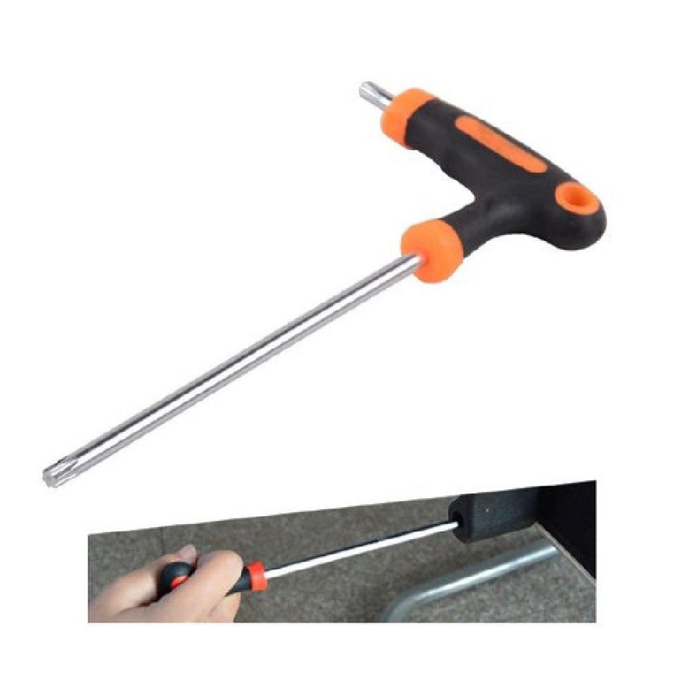 Trade Shop - Chiave Brugola T Trapezoidale Punta Stella T25x100mm Impugnatura Ergonomica 91805 -