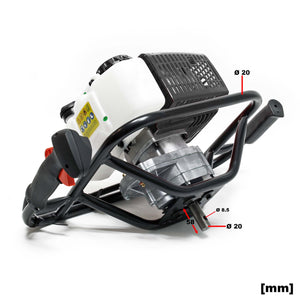 Mototrivella a benzina, motore 3 CV di 2.2kW e 63,3 ccm, Trivella a scoppio compatibile con coclee ø 100–300 mm