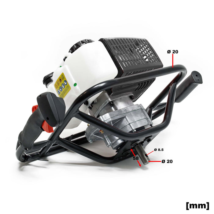 Mototrivella a benzina, motore 3 CV di 2.2kW e 63,3 ccm, Trivella a scoppio compatibile con coclee ø 100–300 mm