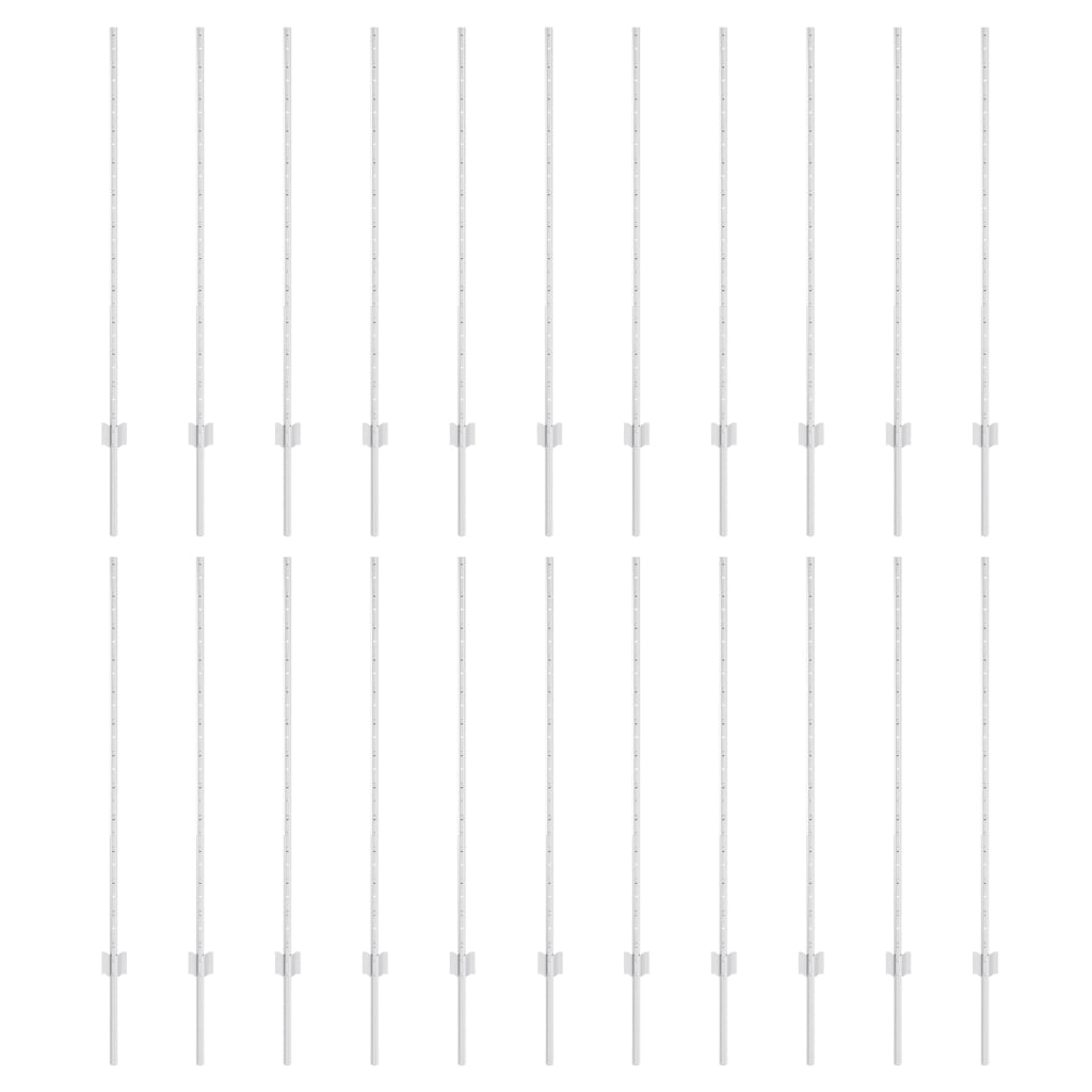 Pali per Recinzione 44 pcs U-Channel Argento 160 cm Acciaio