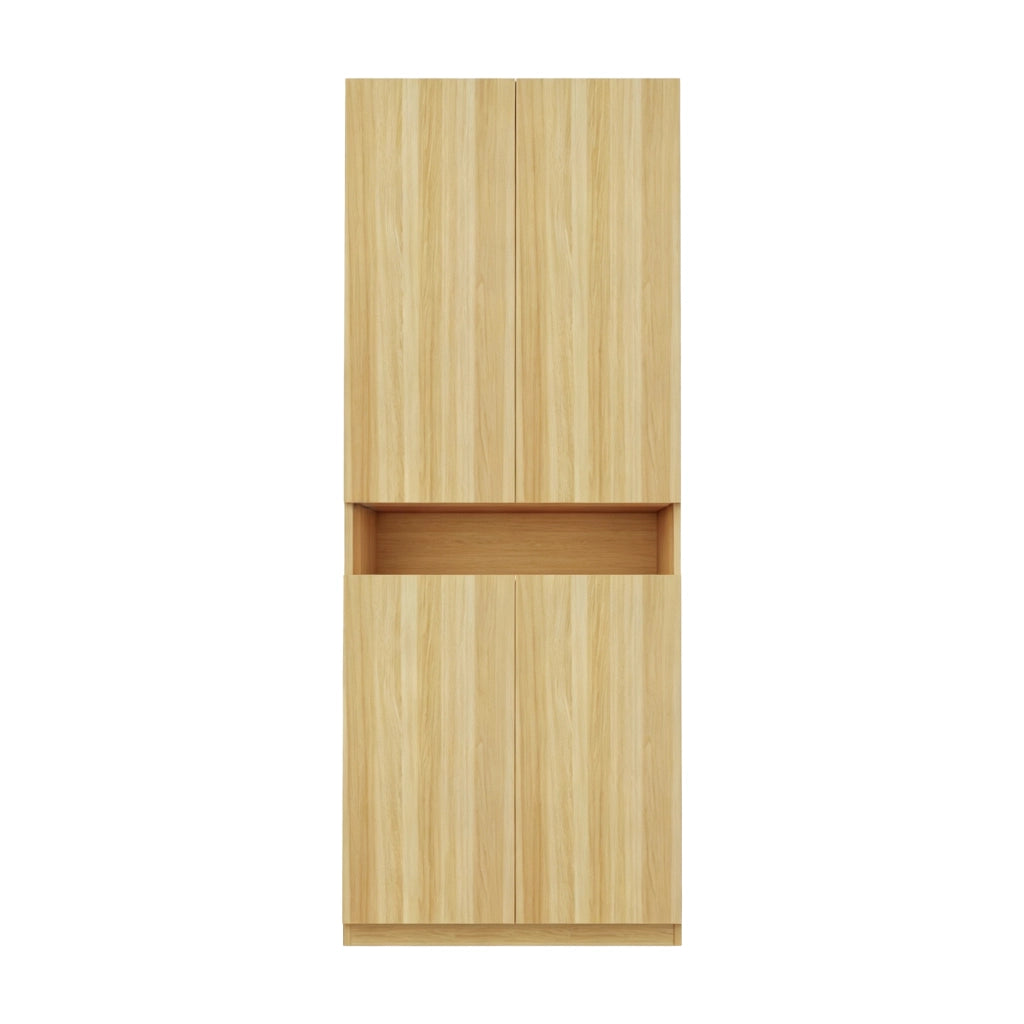 Armadio con vano LED e ampio spazio interno in MDF color legno 70 × 55 × 180 cm