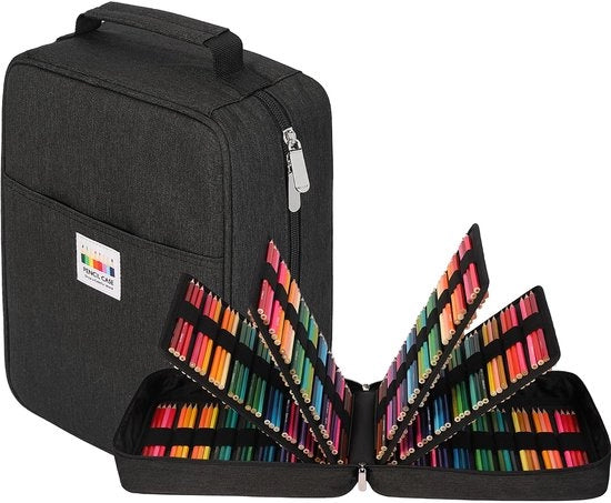 Etui XXL con 270 cassette per pennarelli, matita acquerello, matite e pennarelli gel (nero)