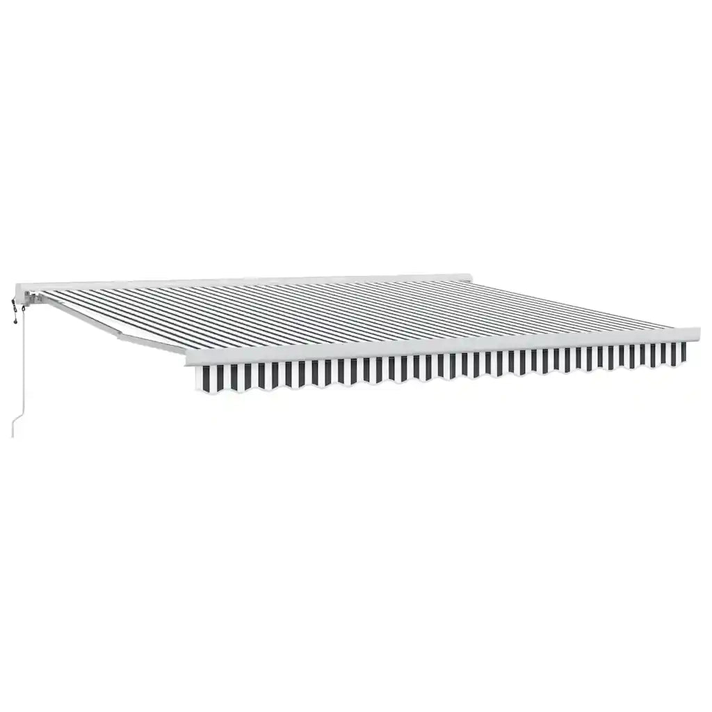 Tenda Retrattile Antracite e Bianca 4x3 m Tessuto e Alluminio 3216135