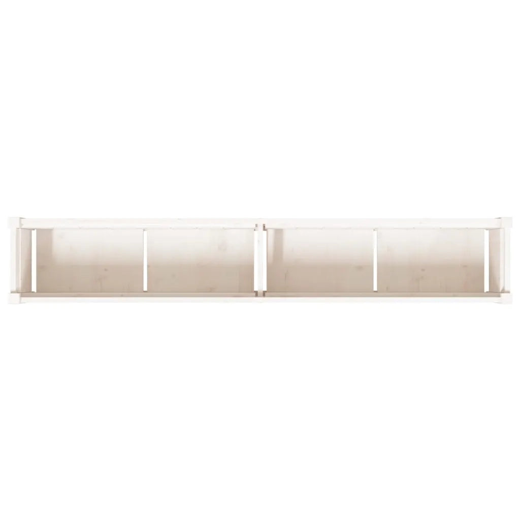 Fioriera | Cassetta per fiori | Vaso da Giardino Bianca 180x31x31 cm Legno Massello di Pino