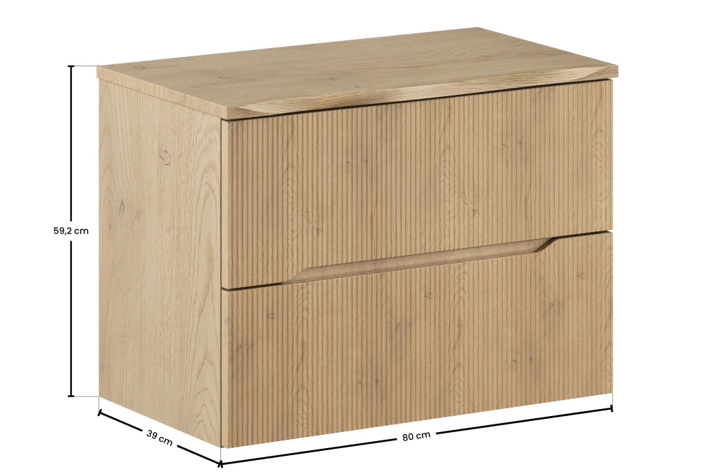 Set mobili bagno 80 cm con piano Nordic Cremona 80 x 1401 x 46 cm