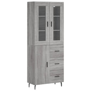 Credenza | Madia | Buffet da pranzo | Armadio da pranzo Grigio Sonoma 69,5x34x180 cm in Legno Multistrato