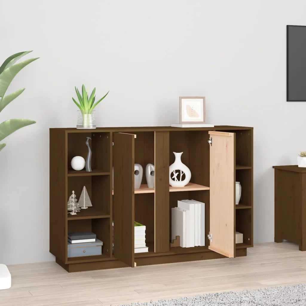Credenza-Buffet-Armadio da cucina ambra 120x35x80 cm in Legno Massello di Pino 775853