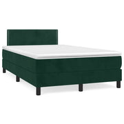 Giroletto a Molle con Materasso Verde Scuro 120x190 cm Velluto