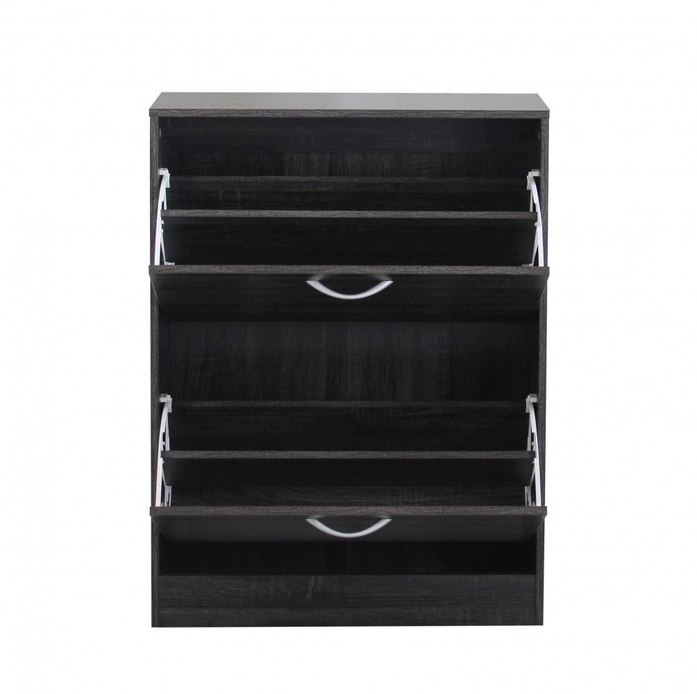 Scarpiera Sally 60x24x80 h cm in Legno Grigio Scuro