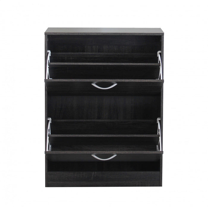 Scarpiera Sally 60x24x80 h cm in Legno Grigio Scuro