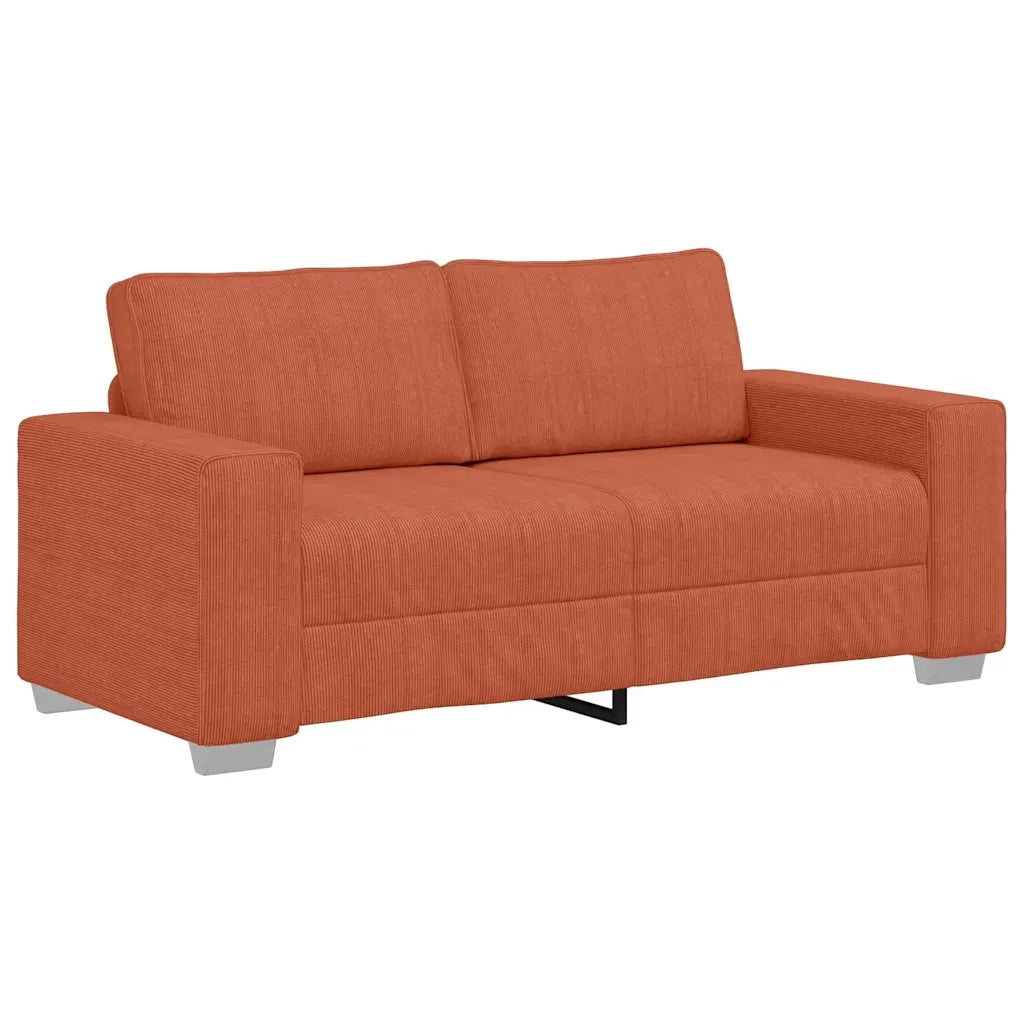 Divano Divanetto Rosso Arancione 180x77x82 cm Tessuto Velluto a Coste 4105206