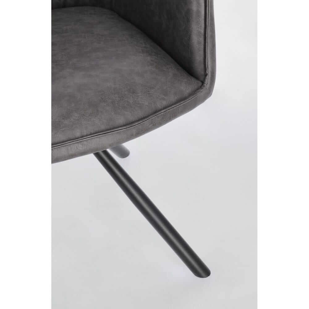 Set di 2 Sedie con Braccioli Girevoli in Similpelle con Gambe in Acciaio - LAVELLE