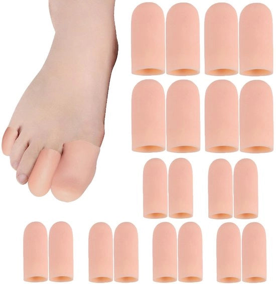Protettori per adolescenti in silicone 20 pezzi - Adolescenti grandi/piccoli - Cappuccioli per adolescenti in gel - Cuscini per adolescenti - Prolongamento del tempo di guarigione - Protezione dalle vescicole