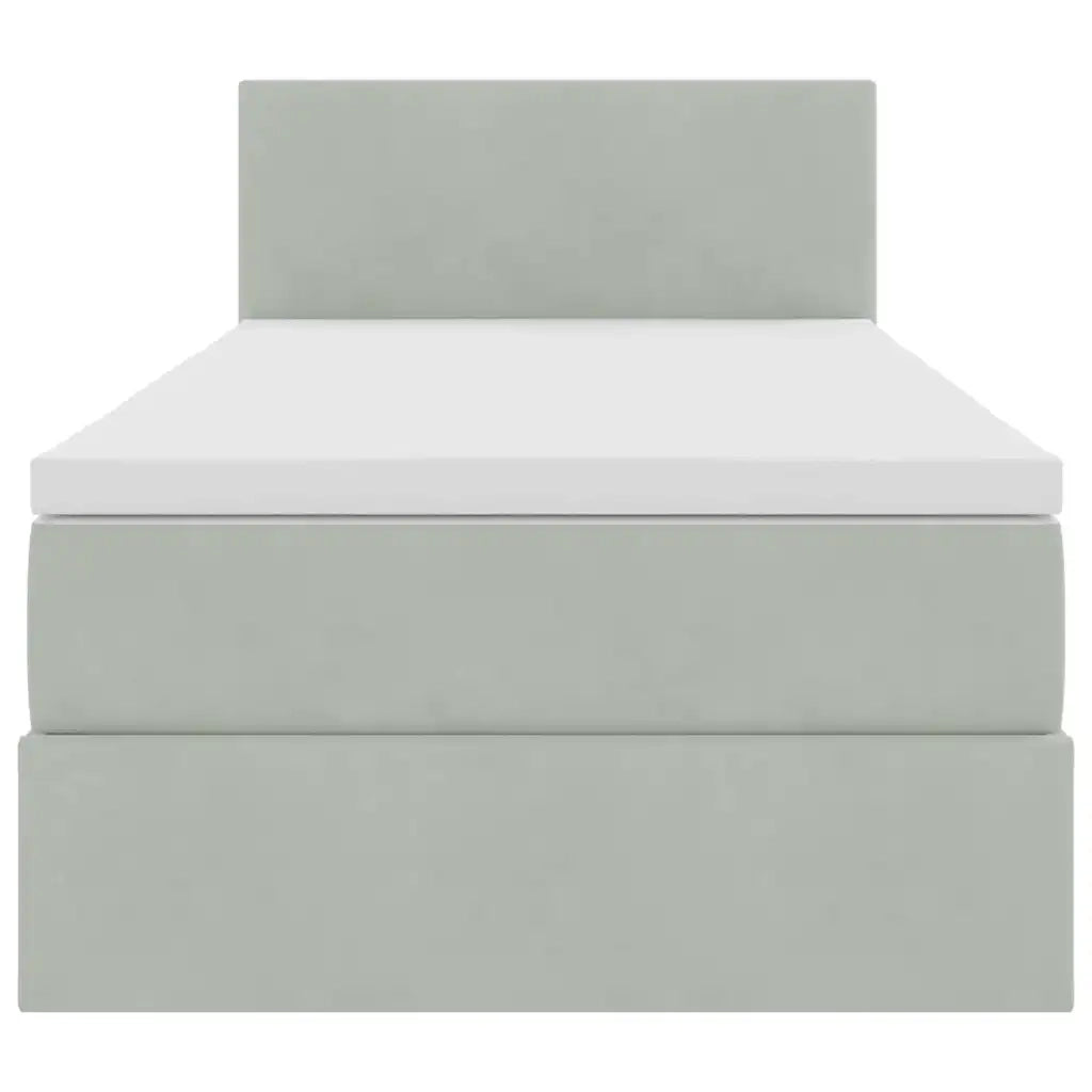 Letto con Contenitore Grigio chiaro 100 x 200 cm Velluto 3370677