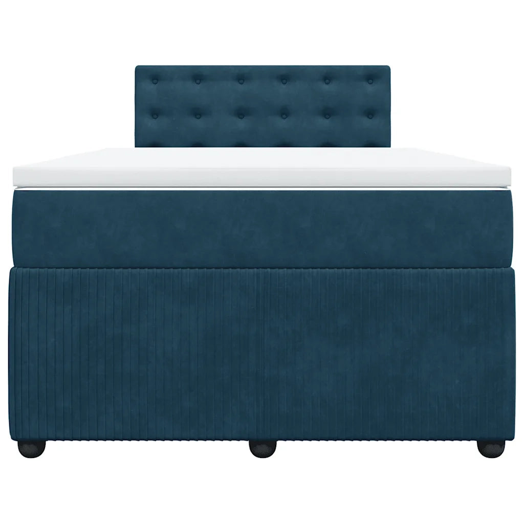 Giroletto a Molle con Materasso Blu 120x200 cm in Velluto 3290026