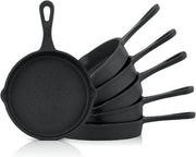 Set di Padelle in Acciaio di Laminazione - Preriscaldato - Set da 6 - Acciaio di Laminazione - Diametro 12,5 cm