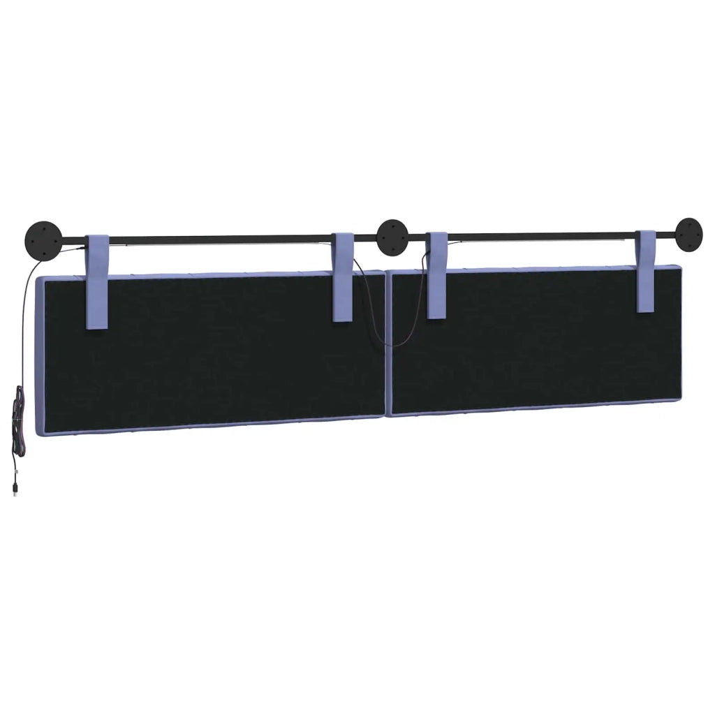 Testiera | Testata sospesa Con luce LED Blu jeans Tessuto