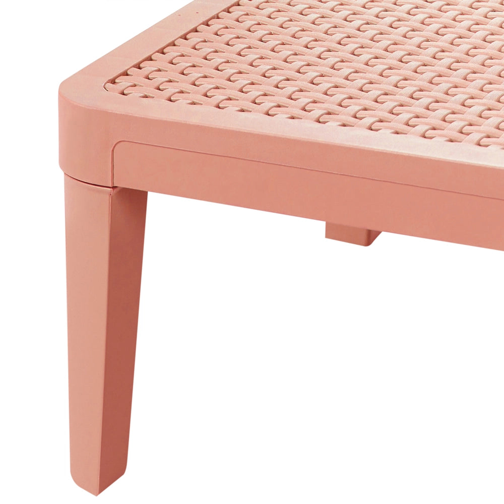 Sdraio da giardino rosso Materiale sintetico Reclinabile Moderno Schienale regolabile Resistente alla ruggine Senza braccioli