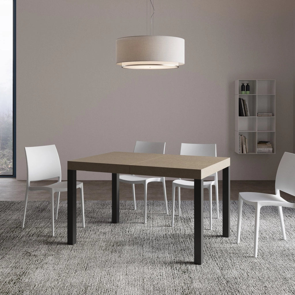 Tavolo Allungabile 120-224x90x77 cm Everyday Premium Tortora Gambe Antracite