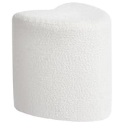 Pouf poggiapiedi imbottito a forma di cuore Pouf ottomano in ciniglia bianco sporco camera da letto soggiorno