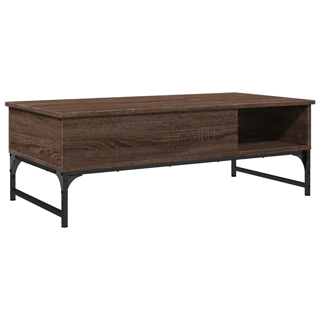 Tavolino salotto | Tavolino da caff¨¨ | Tavolino da Soggiorno Rovere Marrone 100x50x35cm Multistrato Metallo