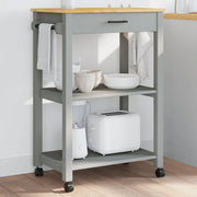 Carrello da Cucina MONZA 60x40x88,5 cm in Legno Massello di Pino 376095