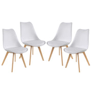 SEDIA IMBOTTITA STOCCOLMA CON GAMBE IN LEGNO 54X48X83 CM COLORE BIANCO