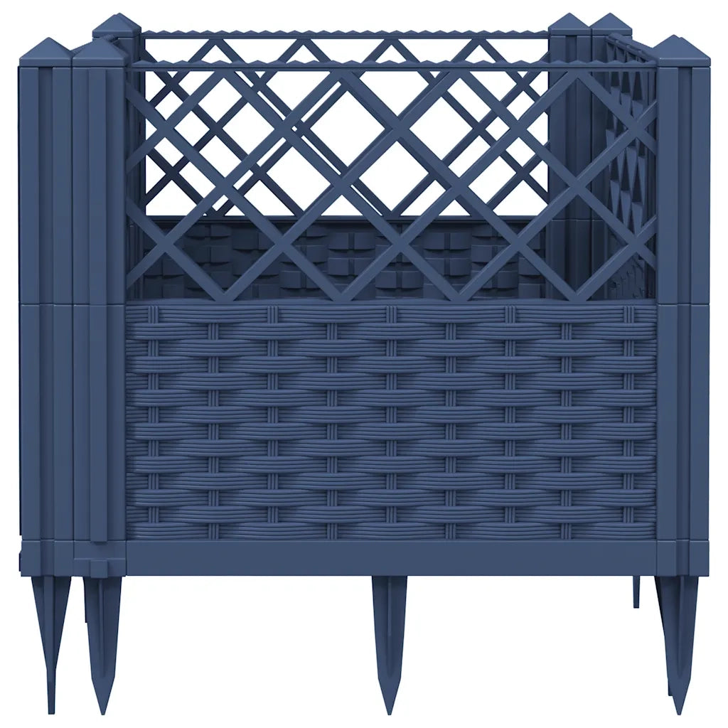 Fioriera Giardino Picchetti Grigio Blu 43,5x43,5x43,5 cm PP
