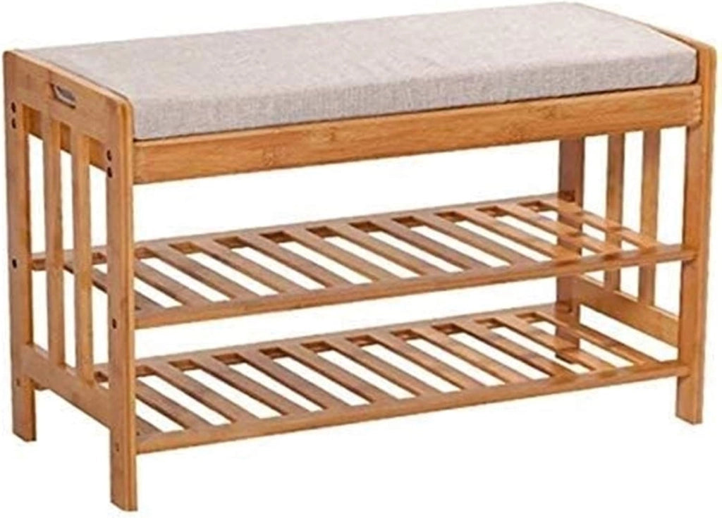 scarpiera Scarpiera per la casa Scarpiera Scarpiera in Legno Scarpiera a 2 Piani con ripiano per Scarpe con Sedile Imbottito Scatola per Scarpe (Dimensioni : 50 X 30 X 50 cm)