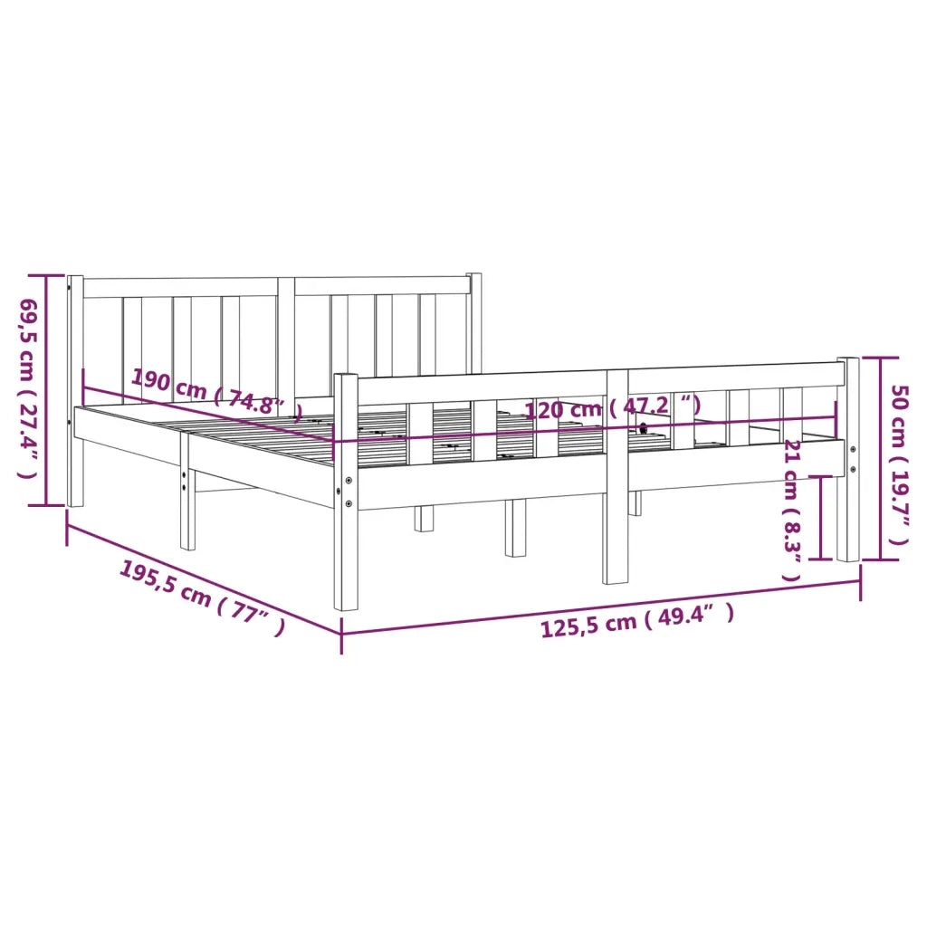 Giroletto in Legno Massello 120x190 cm Small Double 810649