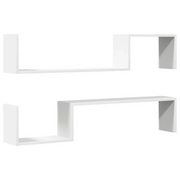 Mensole a Muro 2 pz-Set di 2 Scaffale a parete Bianche 100x15x20 cm in Legno Multistrato
