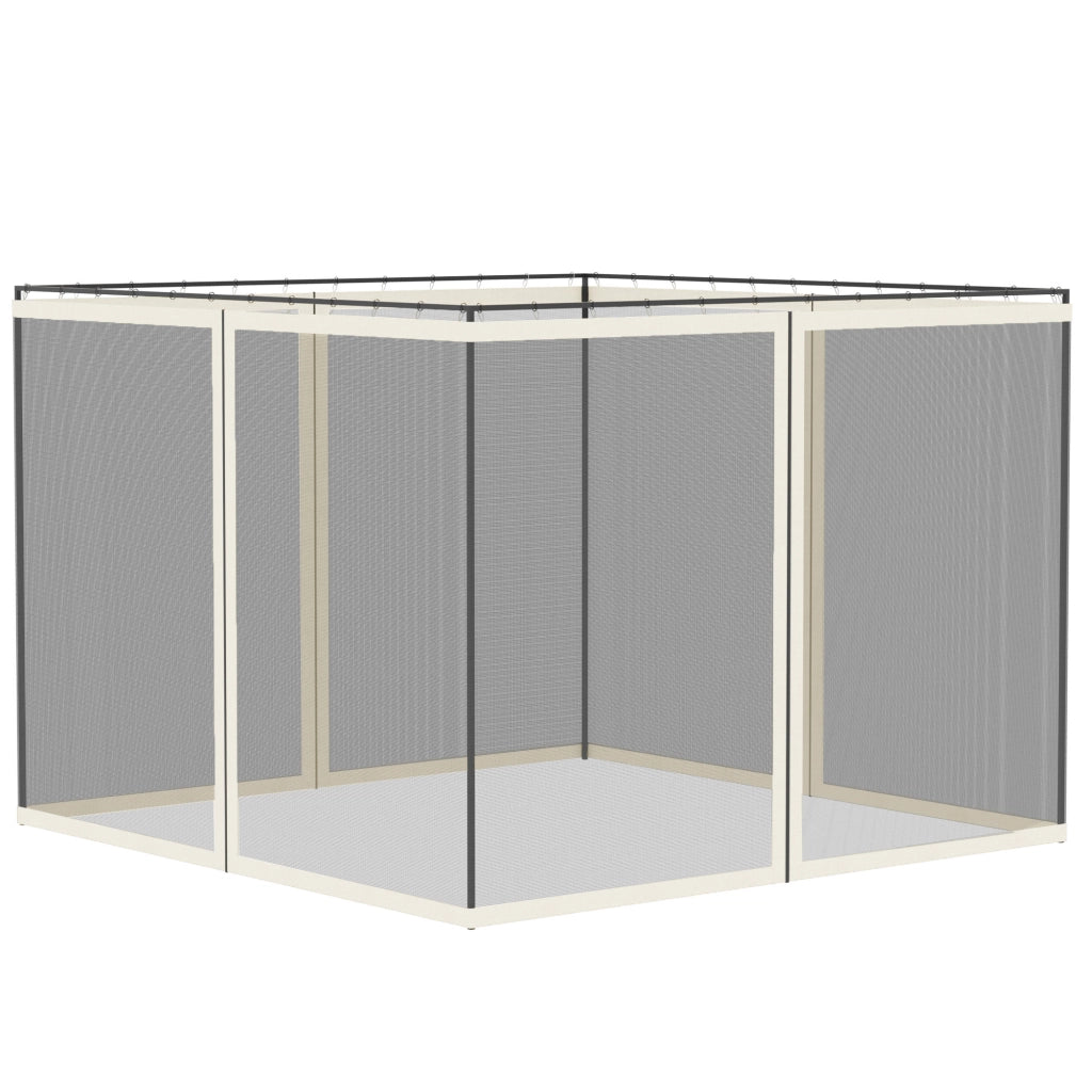 Zanzariere per gazebo giardino 3x3 m ¨C zephmum ¨C 4 pezzi con zip e ganci