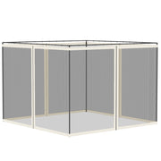 Zanzariere per gazebo giardino 3x3 m ¨C zephmum ¨C 4 pezzi con zip e ganci
