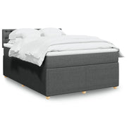 Giroletto a Molle con Materasso Grigio Scuro 140x190 cm Tessuto