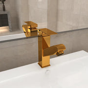 Rubinetto Lavabo da Bagno-Rubinetto da lavandino Funzione Estraibile Oro 157x172 mm