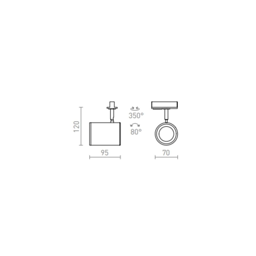 Faretto CADENZA per binario monofase nero 230V LED GU10 10W