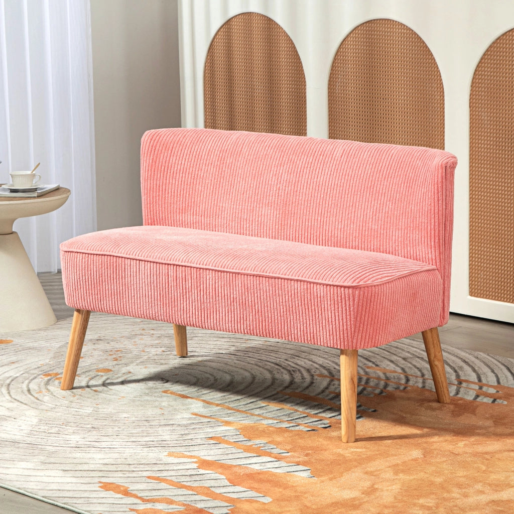 Divano 2 posti ¨C zephmum ¨C rosa, legno massello, 117x56.5x77 cm