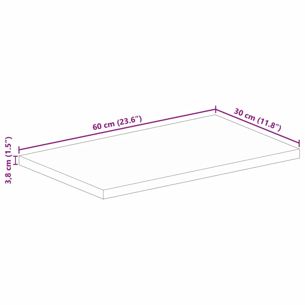 vidaXL Piano per Tavolo 60x30x3,8 cm Rettangolare Legno Massello Mango
