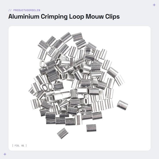 Crimpatura Mou 100 Stuks - Connettore Cavo in Alluminio - Resistente alla Corrosione - Duraturo - Dimensione Foro 1,5 mm - Connettore Cavo