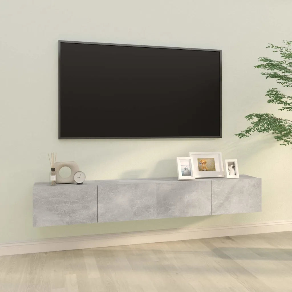 Mobili TV da Parete 2 pz | Armadietto TV | Mobile Porta TV Grigio Cemento 100x30x30 cm in Legno