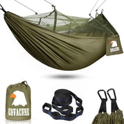 Hangmat esterna, con rete anti-mosche, 260 x 130 cm, ultraleggera, per camping, giardino, sopravvivenza e escursioni